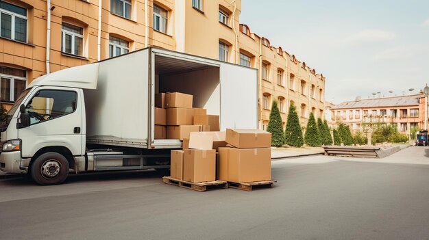 Delivery Truck Loading Boxes 980225 31342